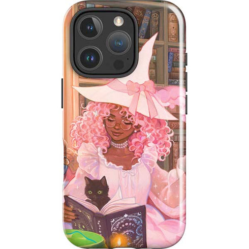 Pink Anime Witch Girls in Library with Cats by Ivy Dolamore iPhone 16 Pro Magsafe Impact Case