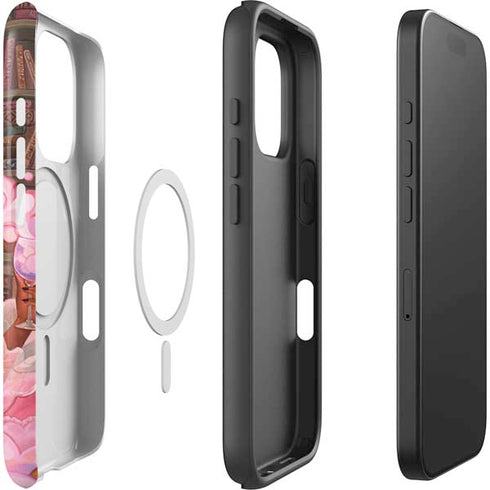 Pink Anime Witch Girls in Library with Cats by Ivy Dolamore iPhone 16 Pro Magsafe Impact Case