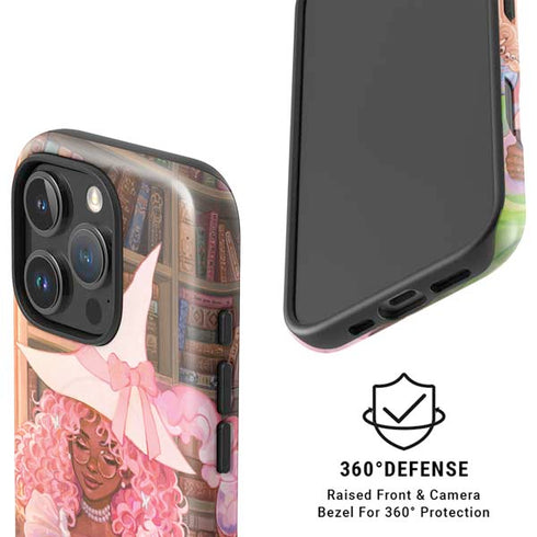Pink Anime Witch Girls in Library with Cats by Ivy Dolamore iPhone 16 Pro Magsafe Impact Case