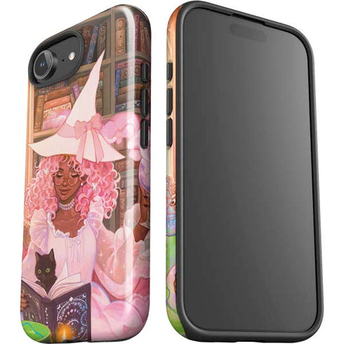 Pink Anime Witch Girls in Library with Cats by Ivy Dolamore iPhone 16e Impact Case