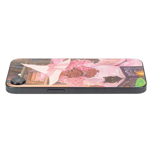 Pink Anime Witch Girls in Library with Cats by Ivy Dolamore iPhone 16e Skin