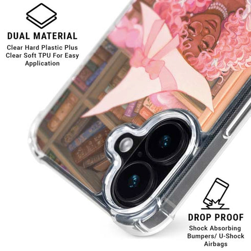 Pink Anime Witch Girls in Library with Cats by Ivy Dolamore iPhone 17 Clear Case