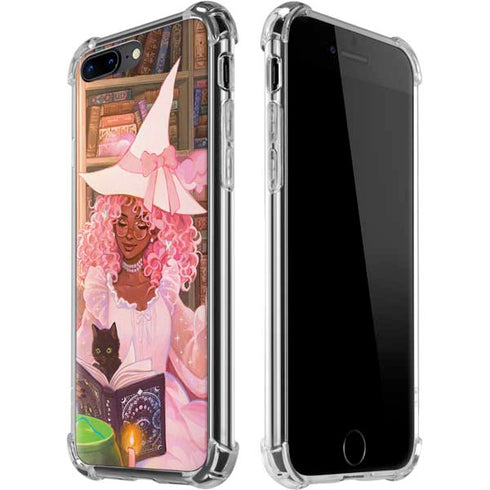 Pink Anime Witch Girls in Library with Cats by Ivy Dolamore iPhone Cases