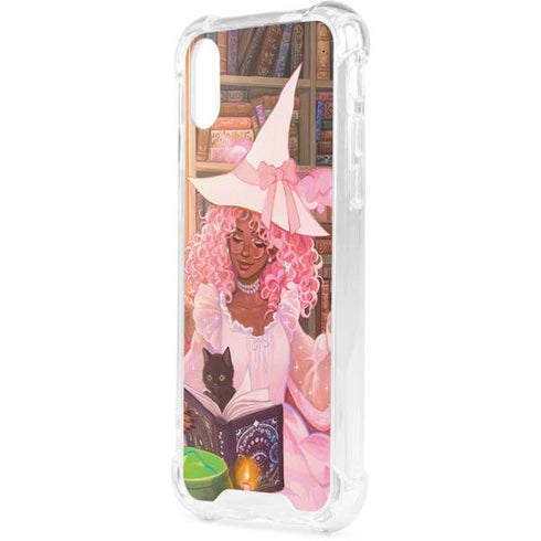 Pink Anime Witch Girls in Library with Cats by Ivy Dolamore iPhone XS Clear Case