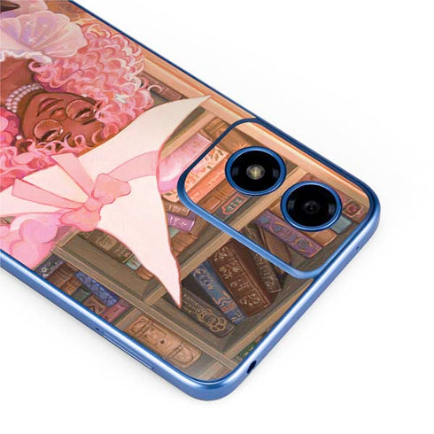 Pink Anime Witch Girls in Library with Cats by Ivy Dolamore Moto G Play 4G (2024) Skin