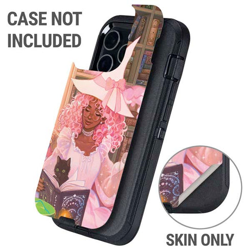 Pink Anime Witch Girls in Library with Cats by Ivy Dolamore Otterbox Defender iPhone Skin