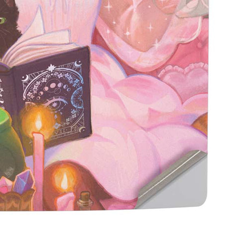 Pink Anime Witch Girls in Library with Cats by Ivy Dolamore PS5 Pro Disk Console Skin