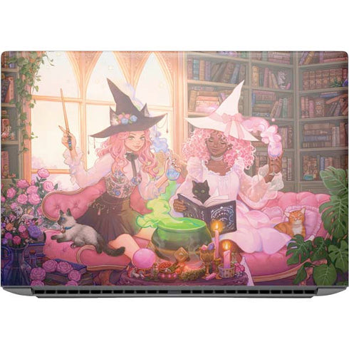 Pink Anime Witch Girls in Library with Cats by Ivy Dolamore HP ZBook Fury 16 G10 Skin