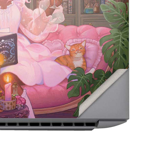 Pink Anime Witch Girls in Library with Cats by Ivy Dolamore HP ZBook Fury 16 G10 Skin