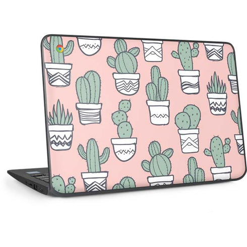 Pink Cactus HP Chromebook Skin