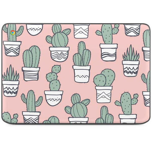 Pink Cactus HP Chromebook Skin