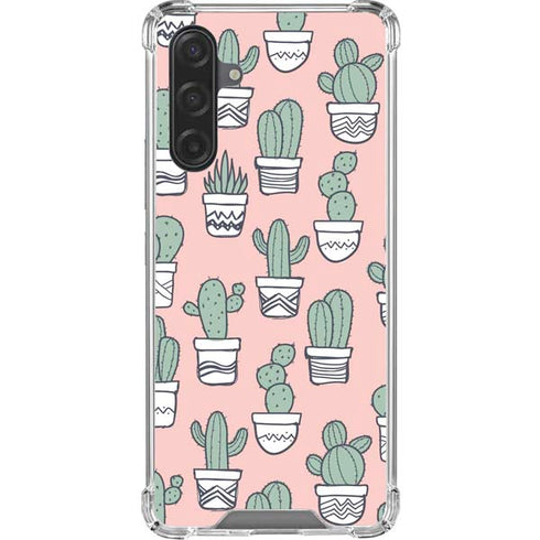 Pink Cactus Galaxy A17 Clear Case