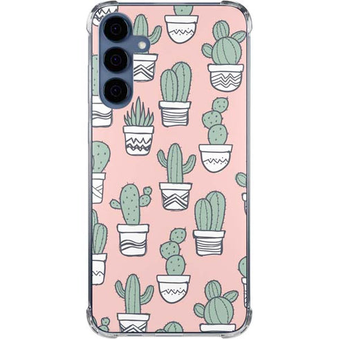 Pink Cactus Galaxy A55 5G Clear Case