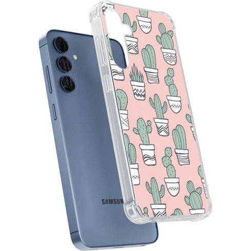 Pink Cactus Galaxy A55 5G Clear Case