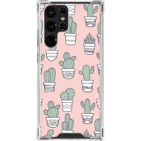 Pink Cactus Galaxy S23 Ultra Clear Case