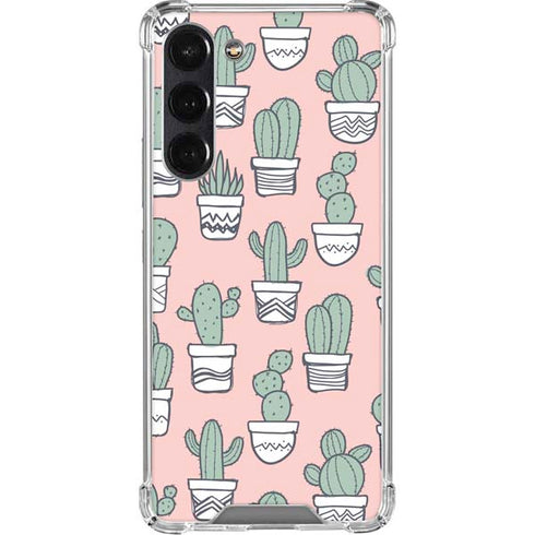 Pink Cactus Galaxy S24 FE Clear Case