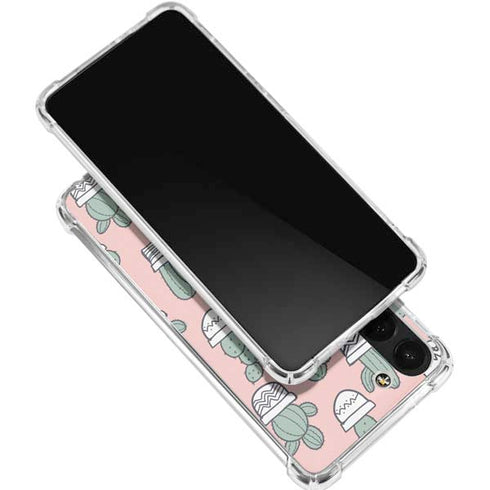 Pink Cactus Galaxy S24 FE Clear Case