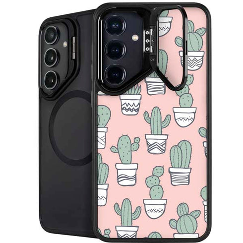 Pink Cactus Galaxy S25 Kickstand Case