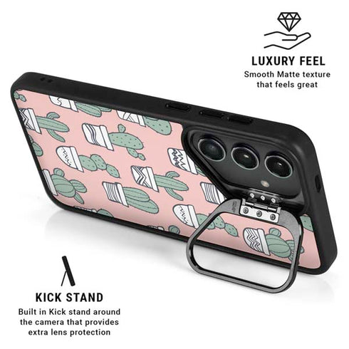 Pink Cactus Galaxy S25 Kickstand Case