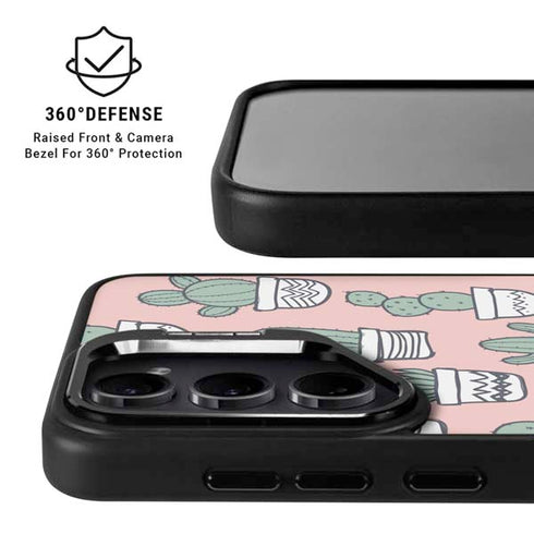 Pink Cactus Galaxy S25 Kickstand Case