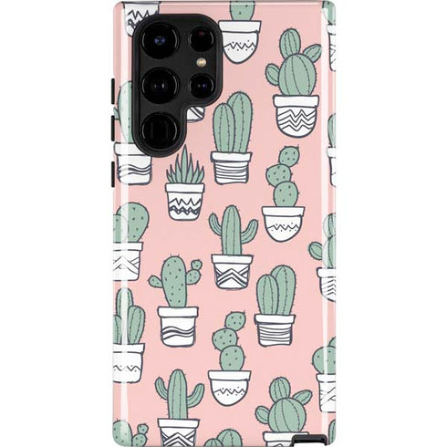 Pink Cactus Galaxy Cases