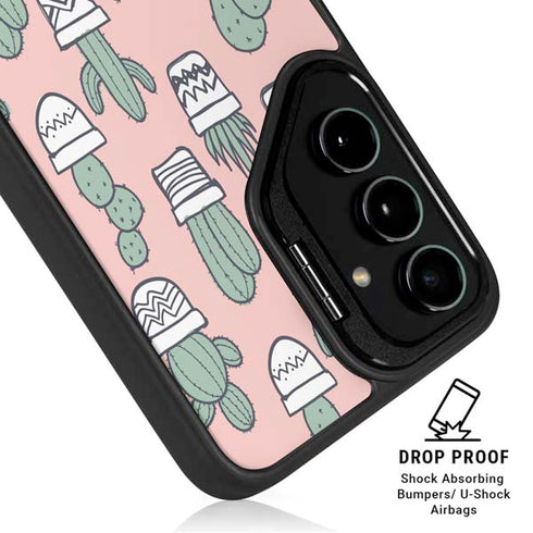 Pink Cactus Galaxy S25 FE Kickstand Case