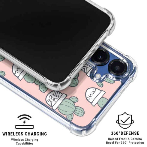 Pink Cactus Galaxy S25 Plus Clear Case