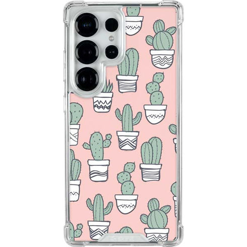 Pink Cactus Galaxy S25 Ultra Clear Case