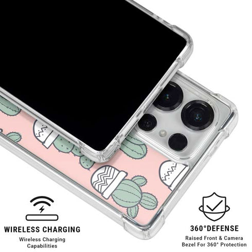 Pink Cactus Galaxy S26 Ultra Clear Case