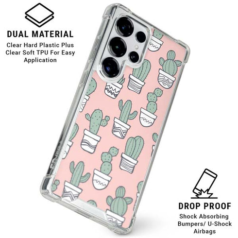Pink Cactus Galaxy S26 Ultra Clear Case