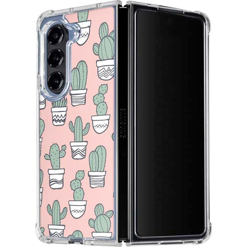 Pink Cactus Galaxy Z Fold5 5G Clear Case