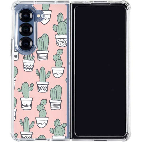 Pink Cactus Galaxy Z Fold6 Clear Case