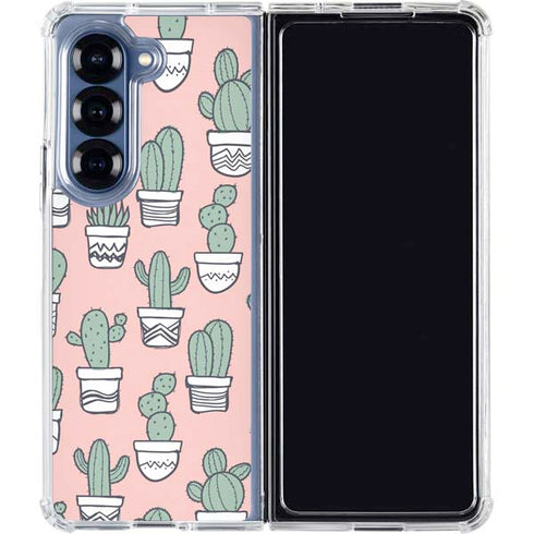 Pink Cactus Galaxy Z Fold7 Clear Case