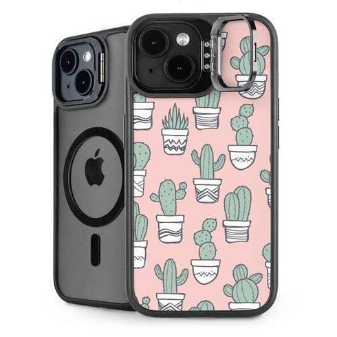 Pink Cactus iPhone 13 Kickstand Case