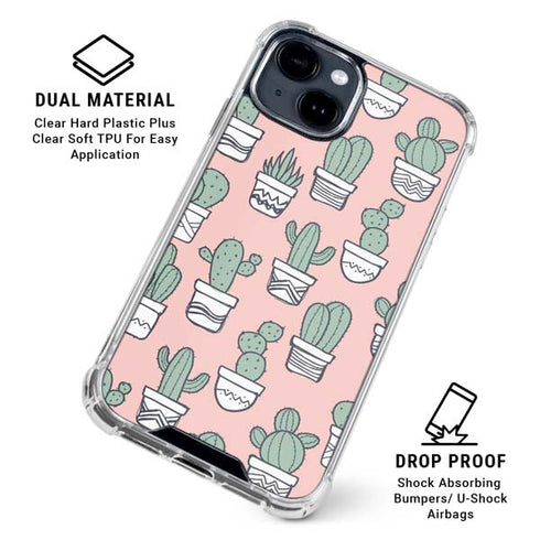 Pink Cactus iPhone 15 Clear Case