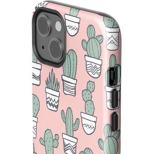 Pink Cactus iPhone 15 Impact Case