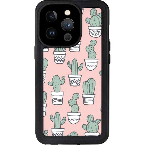 Pink Cactus iPhone 15 Pro Waterproof Case