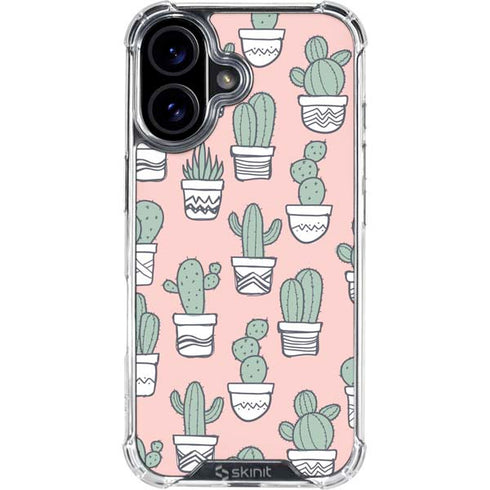 Pink Cactus iPhone 16 Clear Case