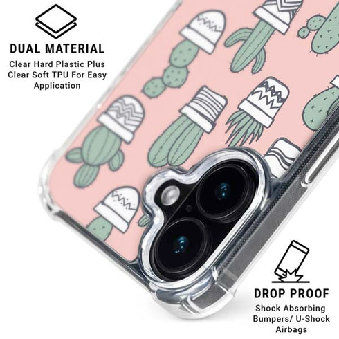 Pink Cactus iPhone 16 Clear Case