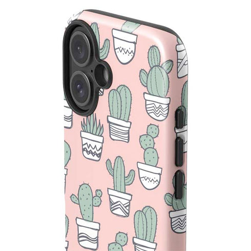 Pink Cactus iPhone 16 Impact Case