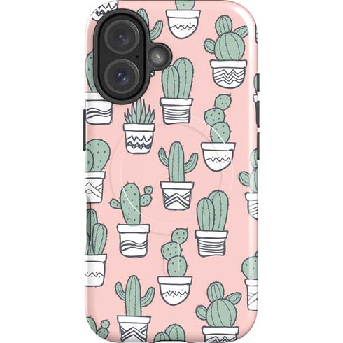 Pink Cactus iPhone 16 Magsafe Impact Case