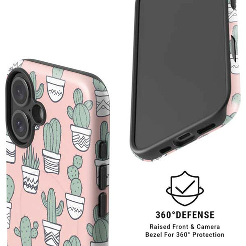 Pink Cactus iPhone 16 Magsafe Impact Case