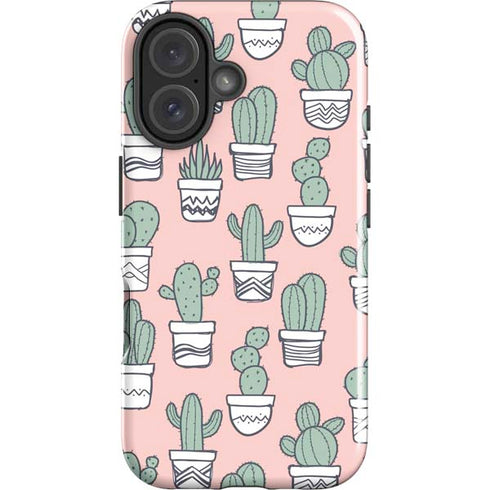 Pink Cactus iPhone 16 Plus Impact Case
