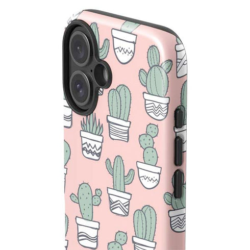 Pink Cactus iPhone 16 Plus Impact Case
