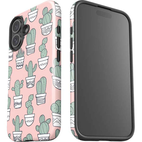 Pink Cactus iPhone 16 Plus Impact Case