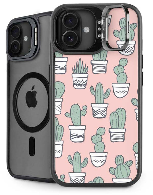 Pink Cactus iPhone 16 Plus Kickstand Case