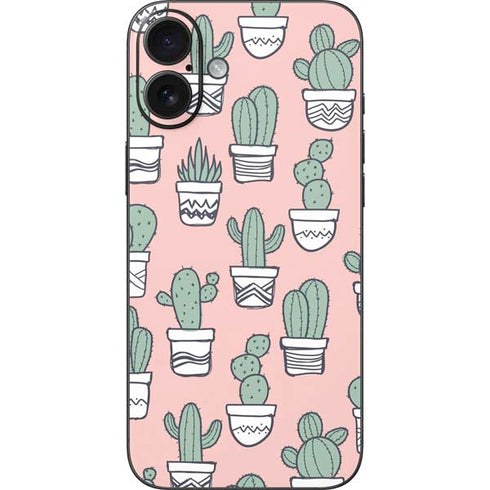 Pink Cactus iPhone 16 Plus Skin