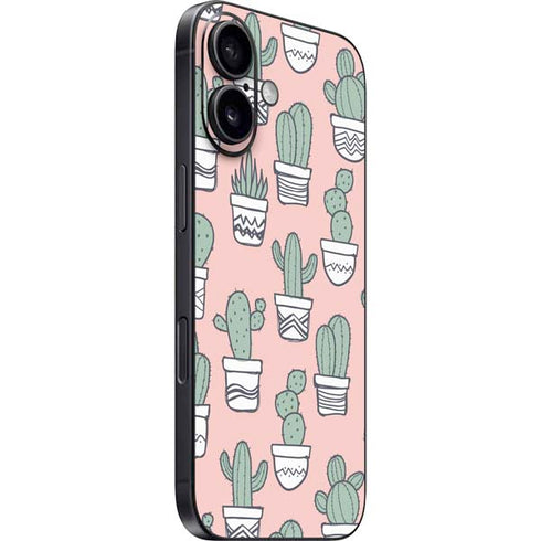 Pink Cactus iPhone 16 Plus Skin