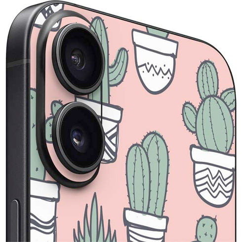 Pink Cactus iPhone 16 Plus Skin