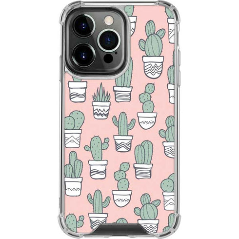 Pink Cactus iPhone 16 Pro Clear Case